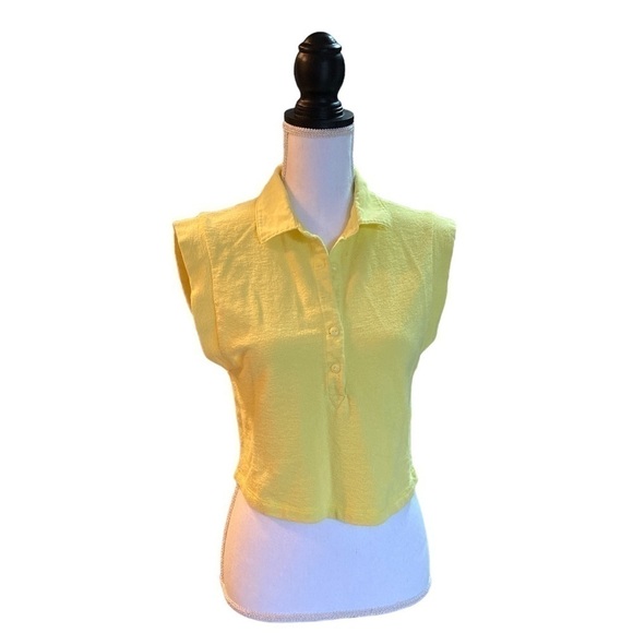 rag & bone Mckenna Cotton yellow top size S - Picture 2 of 7